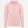 Custom Pink Grey Basic Pullover Unisex Lightweight Terry Hoodie For Men Women - Personalised Designer Printed Stitched Hoodie