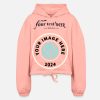 Custom Black Pink White Cropped Basic Pullover Hoodie For Women - Personalised Designer Printed Stitched Hoodie
