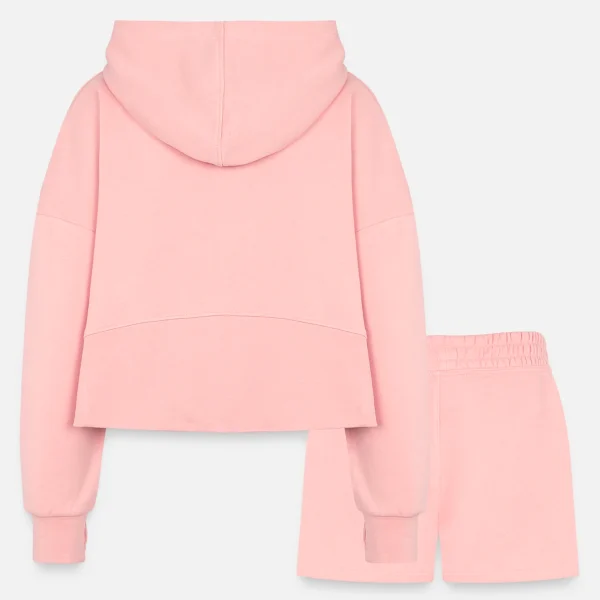 Custom Black Pink White Cropped Basic Half Zip Hoodie Jogger For Women - Personalised Designer Printed Stitched Hoodie